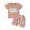 Pink, variant on NOLDARES Toddler Baby Girl Summer Clothes Letter Graphic Short Sleeve T-Shirt Shirts   Elastic Shorts Set(Pink,18-24 Months)