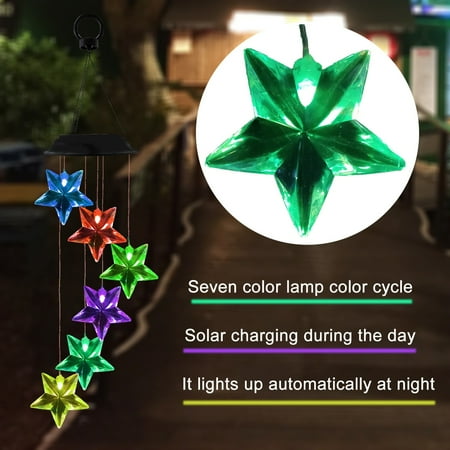 

Fjofpr Fall Decorations for Home Solar Wind Chime Color Changing Outdoor Solar Garden Decoration Light Hot