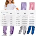 thumbnail image 4 of Girls Sweatpants Trendy Cute Elastic Waist Classic Fit Summer Casual Sports Jogger Pants Size 10 Years, 4 of 9
