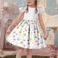 thumbnail image 2 of MKOSPLRT Toddler Tutu Dress Girls Ruffle Tulle Dresses Cute Summer Party Princess Sundress Easter Print A-line Mini Dresses Light Blue 5-6 Years, 2 of 7