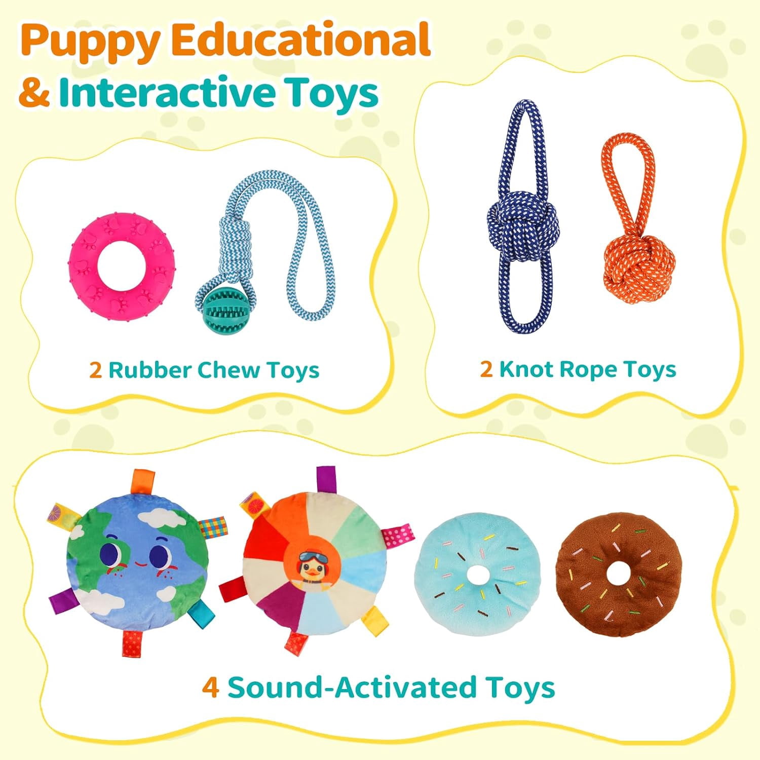 Wooden Puppy Play Gym for Small Dogs, Puppy Jungle Gym with 8 Hanging Toys, Wood Frame Indoor Puppy Gym with Dog Enrichment Toys for Puppies and Small Pets