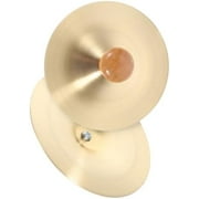Finger Cymbals with Wooden Handles, 1 Pair Copper Band Cymbals, 9cm/3.5in Mini Marching Cymbals, Cymbal Belly Dance, Orff Music Instrument for Child & Adult$$Music