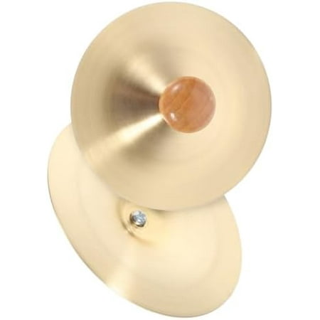 Finger Cymbals with Wooden Handles, 1 Pair Copper Band Cymbals, 9cm/3.5in Mini Marching Cymbals, Cymbal Belly Dance, Orff Music Instrument for Child & Adult$$Music