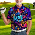 thumbnail image 6 of HOMYGIFTS Custom Face Men’s Golf Polo Shirt – Angular Geometric Glass Pattern Personalized Polo, 6 of 10