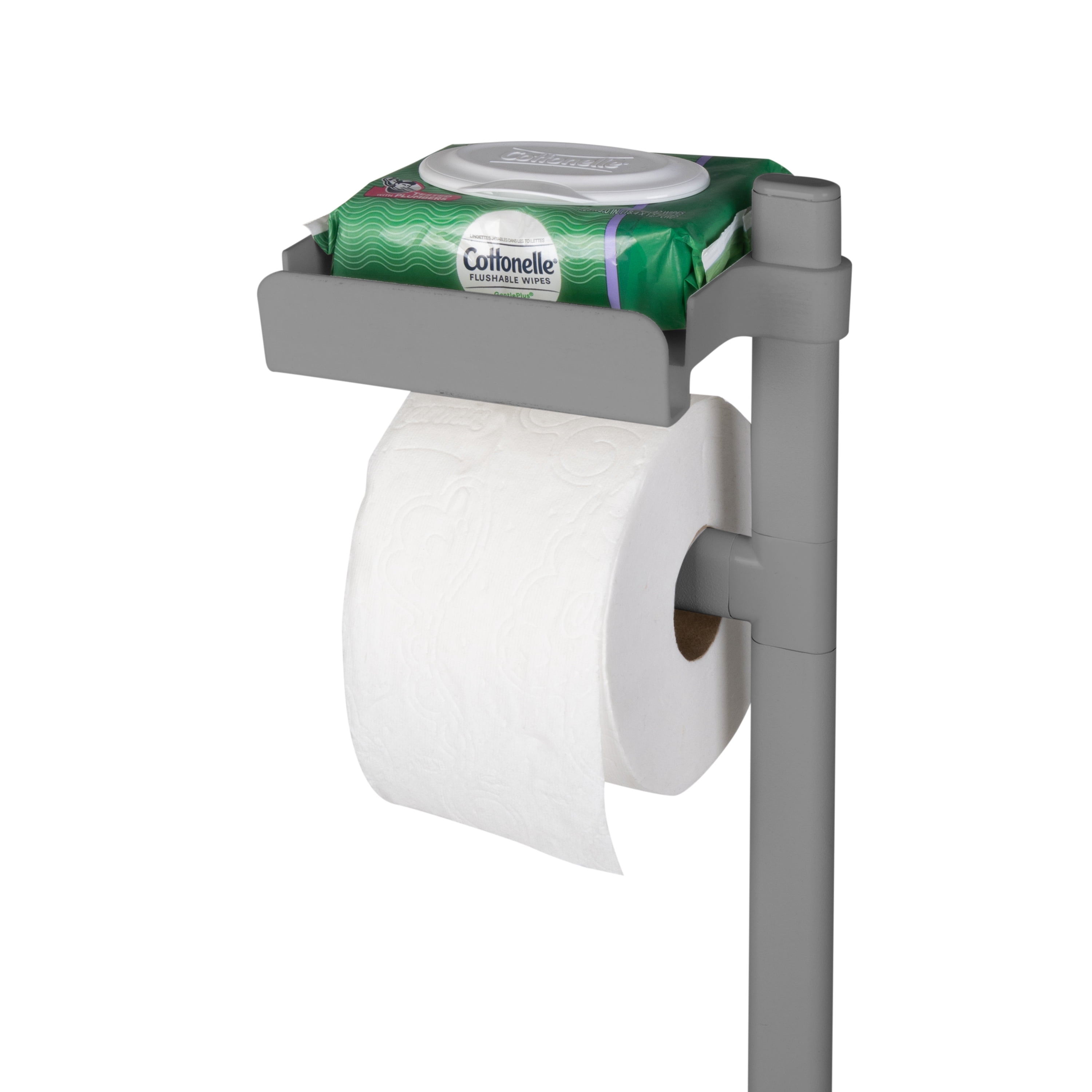 Bath Bliss 3 in 1 Freestanding Toilet Paper Dispenser in Grey