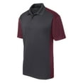 thumbnail image 5 of Mens Colorblock Micropique Sport-Wick Polyester Polo Iron Grey/ Maroon X-Large, 5 of 8