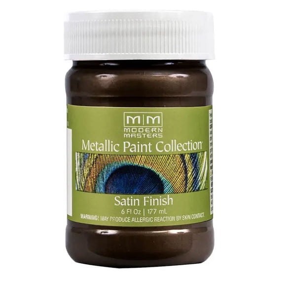 6 oz Modern Masters ME525 Ground Coffee Metallic Paint Collection, Satin Water-Based Decorative Metallic Paint
