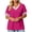 Hot Pink, variant on Camleand Women's Plus Size Tops Short Sleeve Tee Shirt V Neck Basic Summer Loose Fit T Shirt