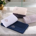 thumbnail image 3 of Unique Bargains 2 Packs Cotton Hand Towel Set Soft Towels Light Brown 13" x 30", 3 of 5