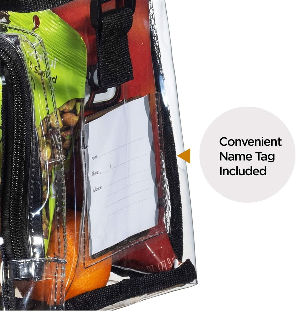 NOGIS Stadium Approved Clear Tote Bag with Adjustable Strap, Front Storage Compartment, and Mesh Pockets - See Through Zippered Clear lunch Bags for Work, School, Concerts