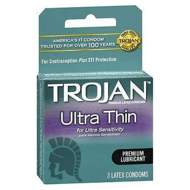 Trojan Sensitivity Ultra Thin Premium Lubricant Latex Condoms 3 Ct Pack of 4