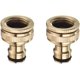 thumbnail image 1 of Latón 3/4 '' y 1/2 '' BSP 2 en 1 Grifo de riego atornillado Conector de grifo de flujo de nariz Adaptador de grifo roscado Paquete de 2 Rojo Verde, 1 of 5