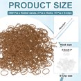 thumbnail image 2 of Uxcell 1800 Pcs Loom Rubber Bands Kit with 75 Pcs S-Clips 3-Hooks Light Brown, 2 of 6