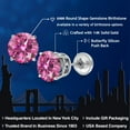 thumbnail image 2 of Gem Stone King 14K White Gold Pink Round Moissanite Stud Earrings for Women Men (1.60 Cttw, Round 6MM), 2 of 6
