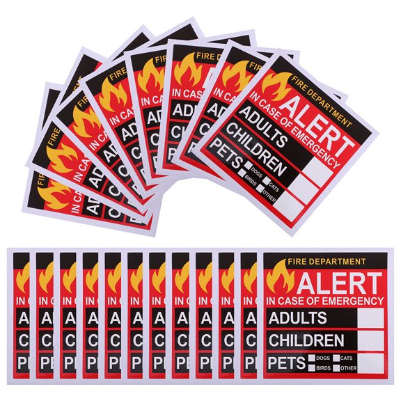 FRCOLOR 30 Pcs Emergency Alert People And Pet Finder Sticker Adults Children And Pets Fire Departments And Rescue Decal For Window And Door Application
