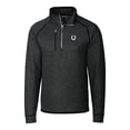 thumbnail image 2 of Men's Cutter & Buck Heather Charcoal Indianapolis Colts Big & Tall Mainsail Sweater-Knit Half-Zip Jacket, 2 of 3