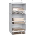 thumbnail image 1 of Biwat Simple Houseware 3-Shelf Hanging Closet Organizer, Grey, 1 of 4