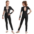 thumbnail image 3 of Mono de gimnasia brillante para niños y niñas, Ropa de baile para gimnasia, mono de patinaje artístico artístico de malla con abertura en la espalda de manga larga, 3 of 5