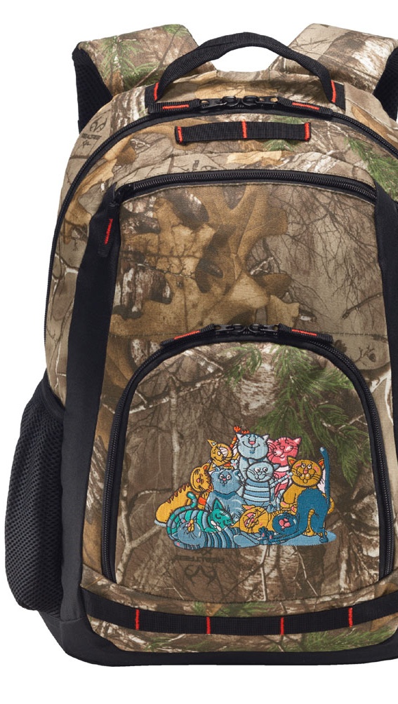 RealTree Camo Crazy Cat Backpack Cat Camo Backpack with Laptop Computer Section - image 1 of 3
