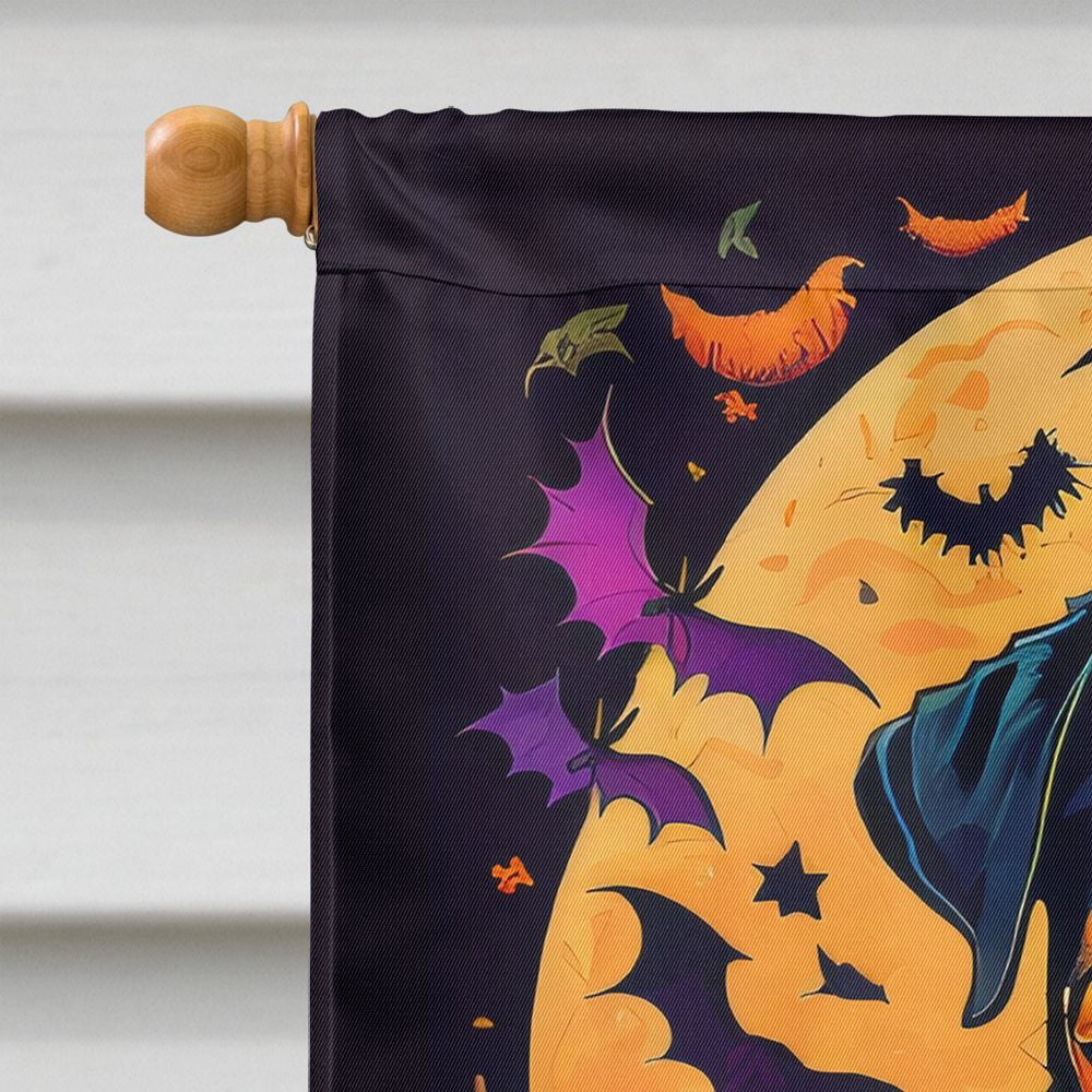 Halloween Rottweiler Dog House Flag 28x40IN Double-Sided Polyester Decorative Sleeve Pole Flag for Outdoor Home Garden