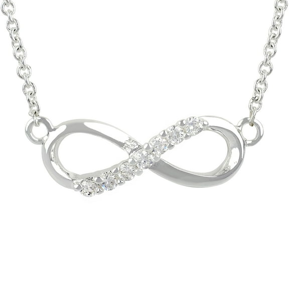Brilliance Fine Jewelry Simulated Diamond Sterling Silver Infinity Pendant