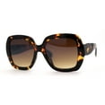 thumbnail image 1 of Lunettes de Soleil Rondes Minimalistes Épaisses en Plastique Grande Taille Écaille Marron, 1 of 4