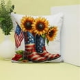 thumbnail image 4 of Tyidzon Sunflower Pillow Covers 4th of July Decorations Flax Pillow Case Outdoor Sofa Couch Farmhouse Home Decor, 18x18 Inch, 4 of 8
