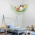 thumbnail image 6 of Stuffed Animal Hammock Corner, Hand-knitted Large Plushie Net Toy Hammock with Wooden Rings | Boho Cute Stuff Animal Storage for Nursery & Bedroom | Mesh Kids Toy Organizer Holder Nursery Room Decor, 6 of 10