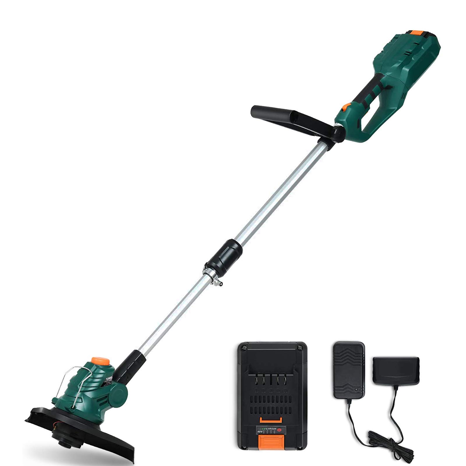 SUNCOO 12-Inch Cordless String Trimmer Edger, 40V 4Ah Telescoping Lawn Grass Trimmers Edgers, Electric Battery Powered, 2-in-1 Convertible Auto Feed Strimmer w/Battery & Charger - image 1 of 6