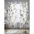 thumbnail image 2 of Gray Botanical Sheer Curtains 84 Inch Length 2 Panels Set, Watercolor Spring Summer Floral Leaves Voile Window Treatment Rod Pocket Curtains Sheers Drapes for Bedroom/Living Room/Kitchen 52"x84"x2, 2 of 7