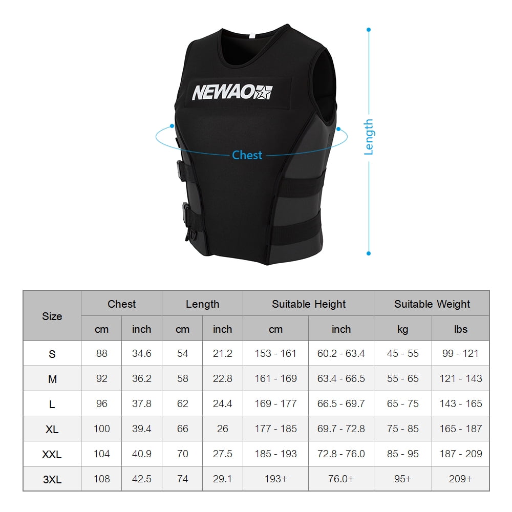 water sports life jacket Jacket Adults Life Jacket Neoprene Safety Life Vest for Water Ski Wakeboard Swimming