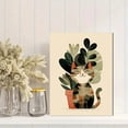 thumbnail image 2 of Cute Cat Plant Illustration Canvas Print, Suitable for Living Room, Bedroom, Office, Nursery, Hallway, Kitchen, 2 of 8
