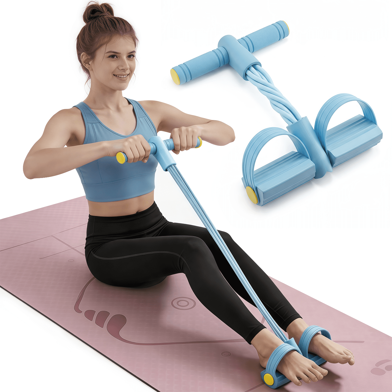 Pedal Resistance Bands, Foot Pedal Exercise Bands with Handles, 8-Tube Upgraded Tension Bands, Full Body Strength Training Equipment for Home Workout