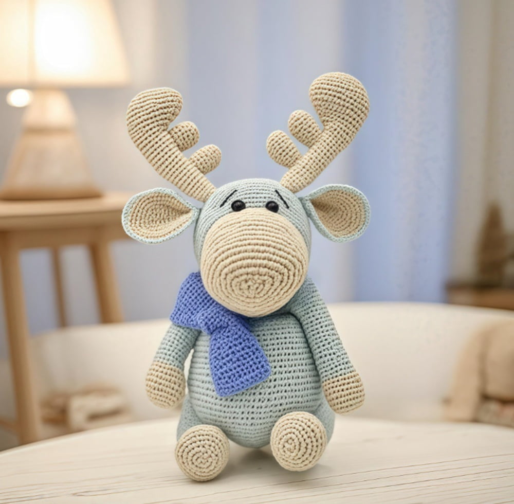 Reindeer Crochet Kit for Beginners, Amigurumi Starter Set with Step-by-Step Video Tutorials, TIKA