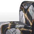 thumbnail image 4 of Designart "Marbled Gold Geode Abstract II" Chaise d'Appoint en Marbre Noir - Fauteuil Moderne pour Chambre, 4 of 7