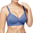 thumbnail image 4 of BYHONG Women's Comfortable New Middle and Old Age Large Sized No Steel Ring Gathering Large Cup Thin Cotton Bra Bars for Women Blue 36, 4 of 4
