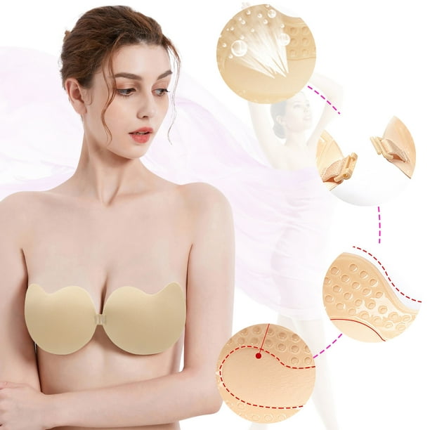 underwear for women Push Up Strapless Self Adhesive Bra Air Holes Backless  Sticky Bras womens lingerie 