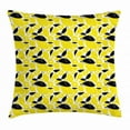 thumbnail image 1 of Lemons Throw Pillow Cushion Cover, Summer Breeze Sketched Yellow Lemon Figures and Skinless Half Slices, Decorative Square Accent Pillow Case, 16 X 16 Inches, Black White and Yellow, by Ambesonne, 1 of 2