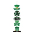 thumbnail image 2 of romoty St. Patrick's Day Porch Sign, 45.28 x 11.81 Inch Vertical Wooden Welcome Door Banner, Lucky Shamrock Leprechaun Decor for Front Door Wall and Entryway, 2 of 6