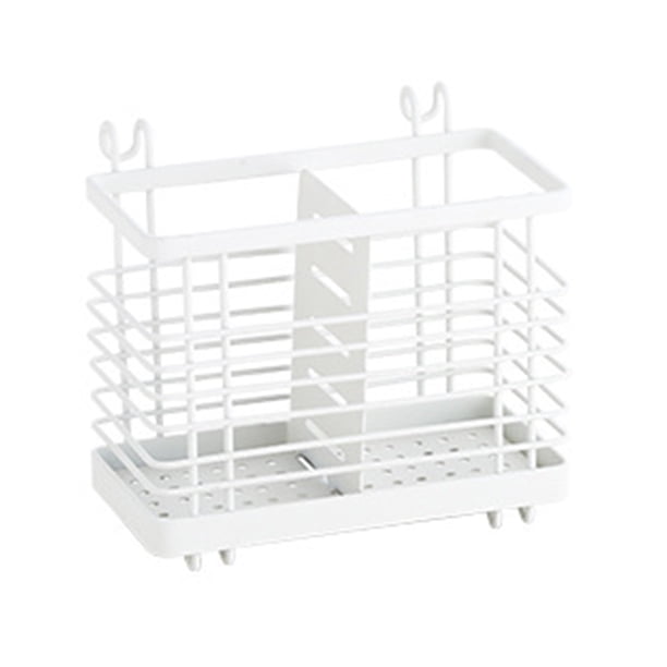 Cesta de hierro para palillos y cucharas, estante hueco para guardar utensilios de cocina, encimera, baño u oficina. Organizador de secado para fiestas, camping y picnics.