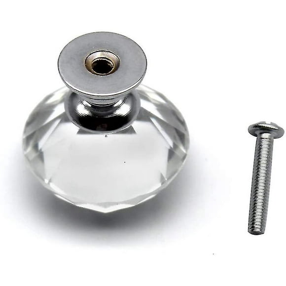 Lot de 10 Boutons de Meubles Boutons de Placard en Cristal Alliage de Zinc Poignées en Verre Cristal Poignées de Tirage pour Garde-Robe