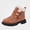 Brown, variant on Girls Snow Boots Warm Fur Trim Croc Texture Double Buckle Non-Slip Durable Easy On Off Winter Shoes Silver Size 9 Toddler