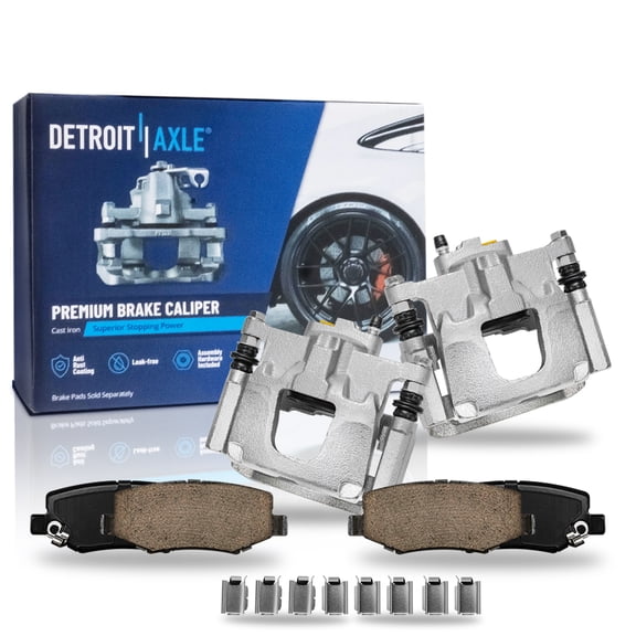 Detroit Axle - Rear Brake Calipers Brakes Brake Pads Replacement for Jeep Wrangler Liberty Dodge Nitro