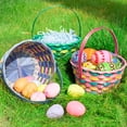 thumbnail image 6 of JOYIN 3 Pcs Easter Bamboo Woven Basket with 3 Colors for Kids Easter Grass Gift Basket with Handle Easter Egg Hunt Party Favors Treats Goodie, 6 of 9