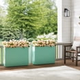 thumbnail image 3 of Wallowa Rectangular Planter Box for Outdoor or Indoor Plants 30"x 10"x24"H inches Aqua Blue, 3 of 6