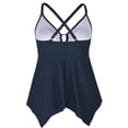 thumbnail image 4 of Mycoco Women's Front Tie Swim Top Cross Back Tankini Top Flowy Swimsuit Tops, 4 of 5