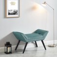 thumbnail image 4 of Banc moderne velours & bois massif, sarcelle, 4 of 6