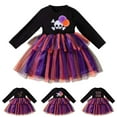 thumbnail image 4 of MEZZALL Girls Halloween Long Sleeve Dress Party Patchowrk Play Pretend Outfits For Toddler Kids Fall Winter Casual School Beach Occasion Festival Clothes Versatile / 1-2 Years, 4 of 5