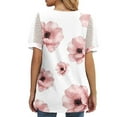 thumbnail image 5 of LilyLLL Women Puff Short Sleeve V Neck Floral Print Dressy Blouse T Shirt Tops, 5 of 5