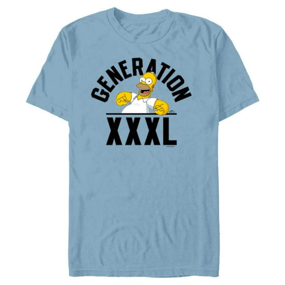 The Simpsons Homer Simpson Generation XXXL - Short Sleeve Blended T-Shirt for Adults - Customized-Ocean Blue